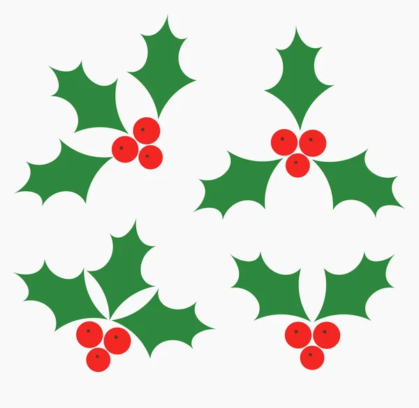 Holly berries icons — Stock Vector