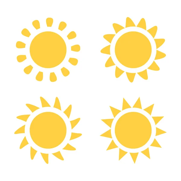 Icônes de soleil mignon — Image vectorielle
