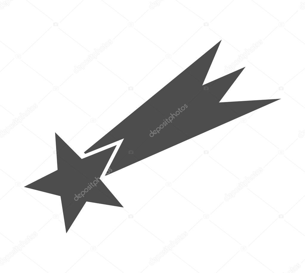 Christmas star of Bethlehem. Comet vector icon