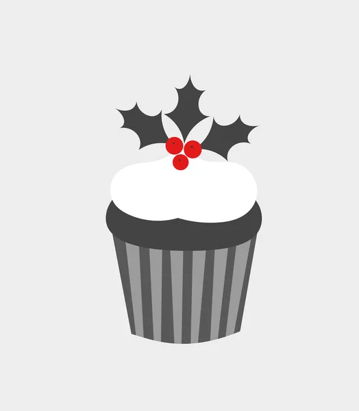 Christmas cupcake icon — Stock Vector