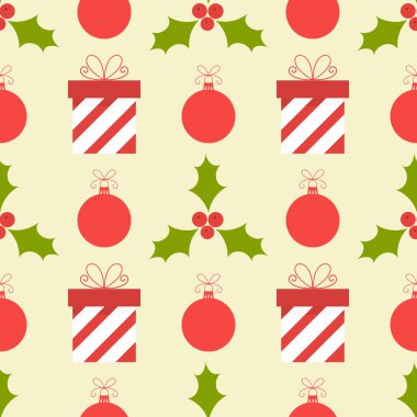 Noel holly ve baubles desen