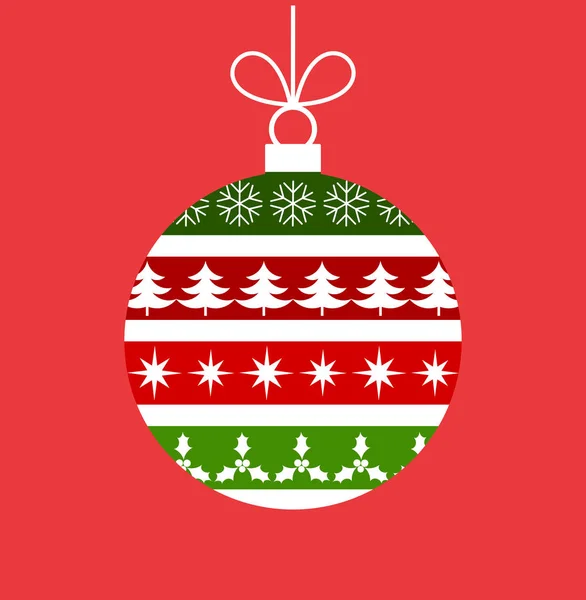 Boule de Noël avec motif — Image vectorielle