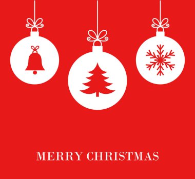 Noel baubles kırmızı arka plan