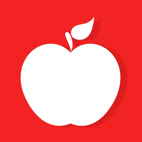 Pomme blanche sur rouge — Image vectorielle