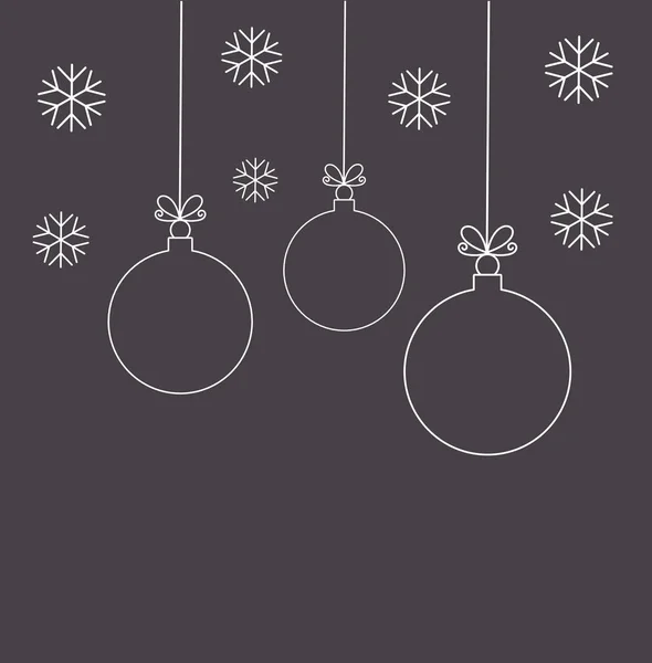 Boules de Noël ornements linéaires — Image vectorielle