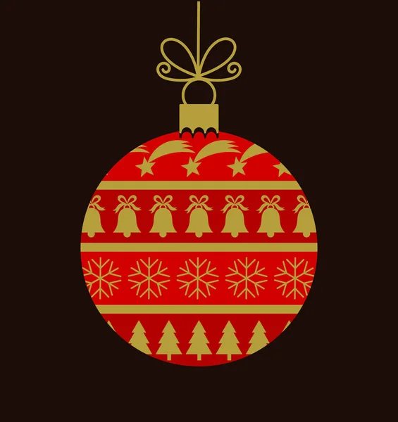Christmas ball with ornament — Stock Vector