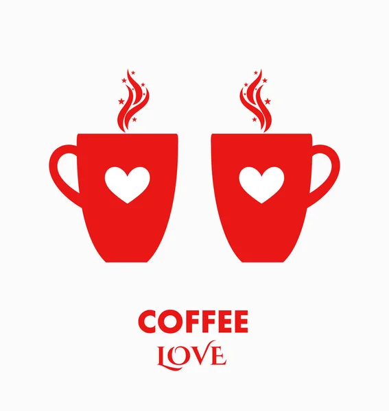 Koffie cups liefde — Stockvector