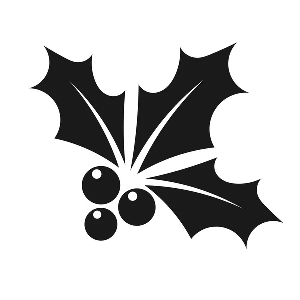 Zwarte holly berry pictogram — Stockvector