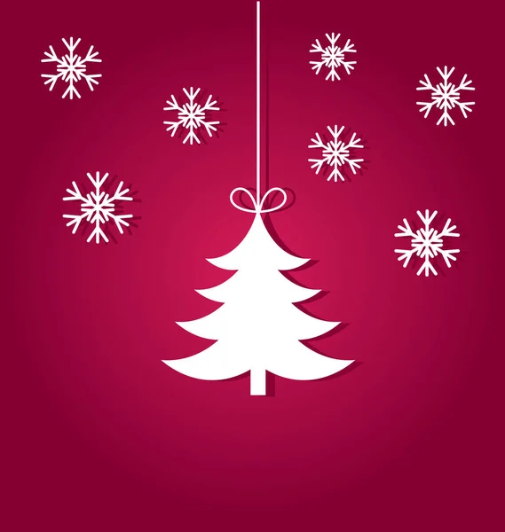 クリスマス ツリーと雪の結晶 — ストックベクタ