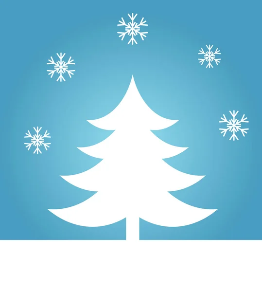 Julgran på blå — Stock vektor