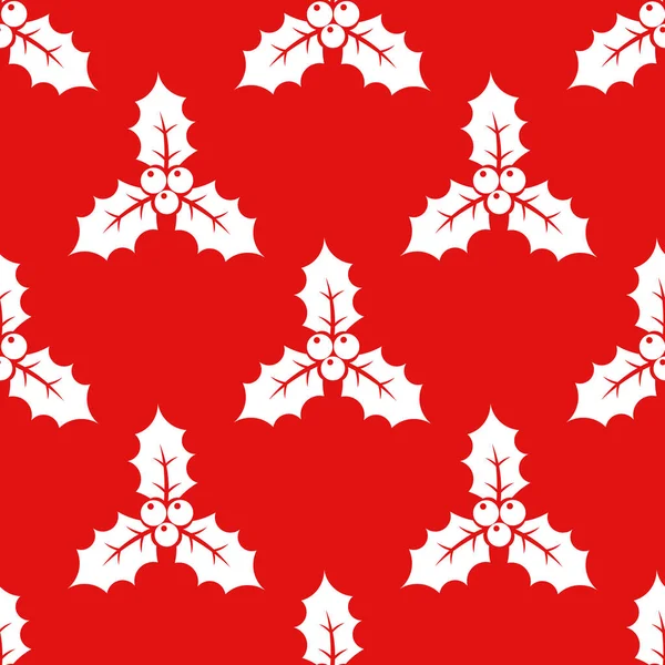 Kerstmis holly naadloze patroon — Stockvector