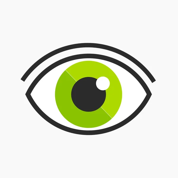 Logotipo de olho verde — Vetor de Stock