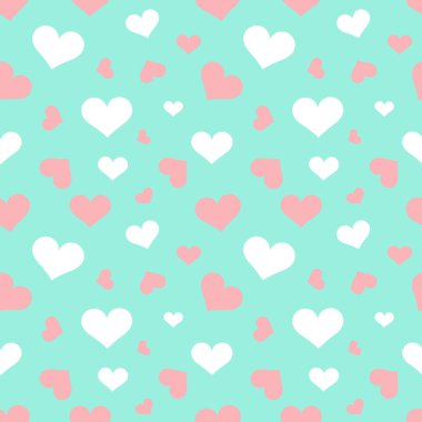 Pembe ve mavi pastel Kalpler