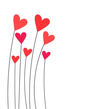 Sevimli kırmızı kalpler kartı