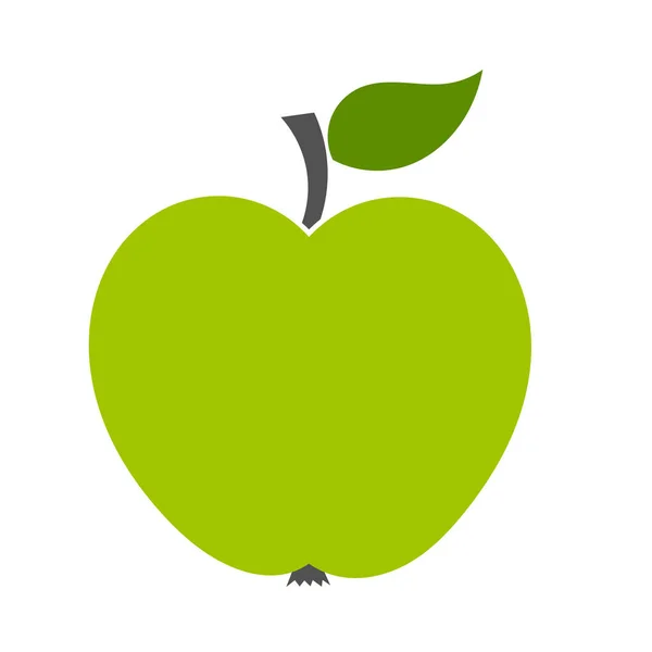 Green apple flat icon — Stock Vector