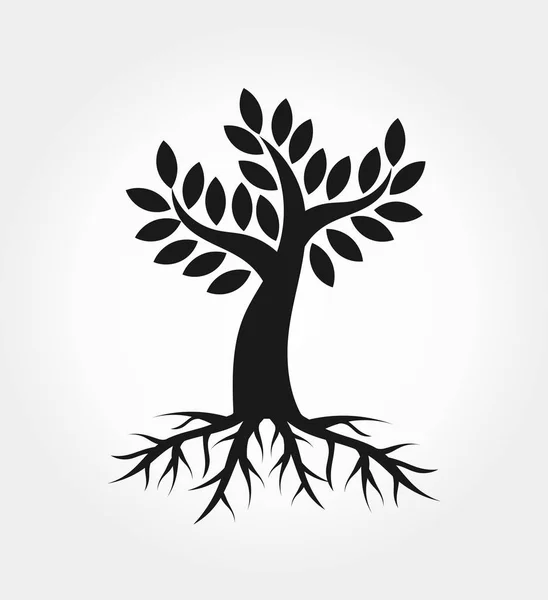 Träd med rötter — Stock vektor