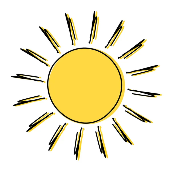 Doodle slunce výkresu — Stockový vektor