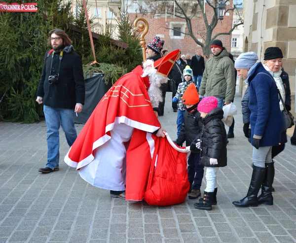 Santa in Krakau — Stockfoto