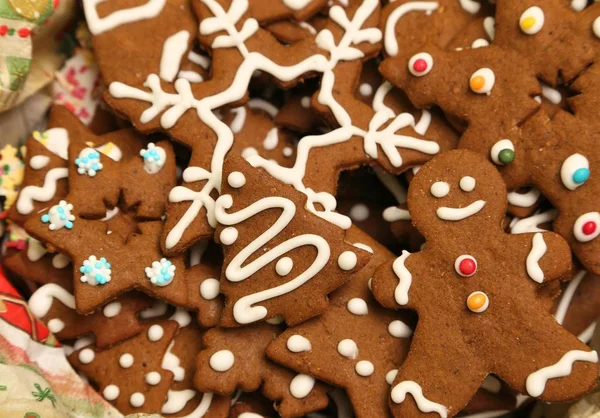 Gingerbread Noel kurabiyeleri — Stok fotoğraf