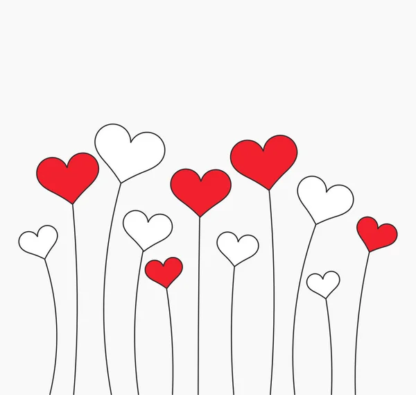 Coração bonito cartão de Dia dos Namorados — Vetor de Stock
