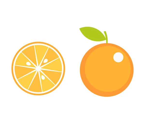 Iconos de fruta naranja — Archivo Imágenes Vectoriales