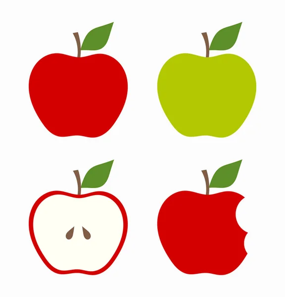 Manzanas rojas y verdes — Vector de stock