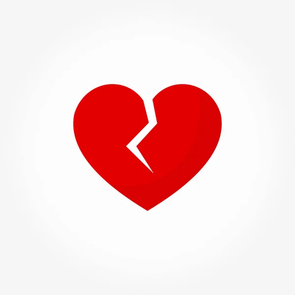 Broken red heart icon — Stock Vector