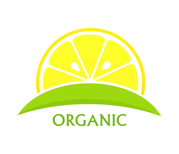 有機レモンのロゴ — ストックベクタ