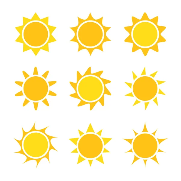 Collection d'icônes soleil — Image vectorielle