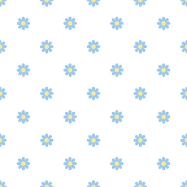 Mavi papatya çiçek seamless modeli