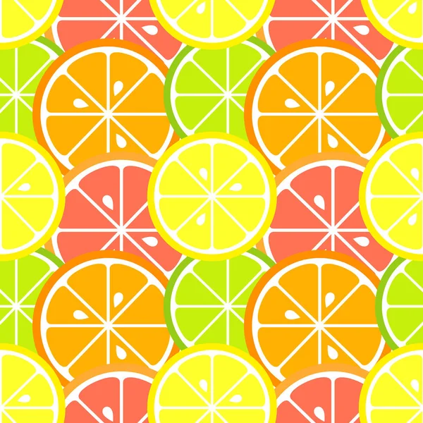 Citrus fruit seamless pattern — Stock Vector