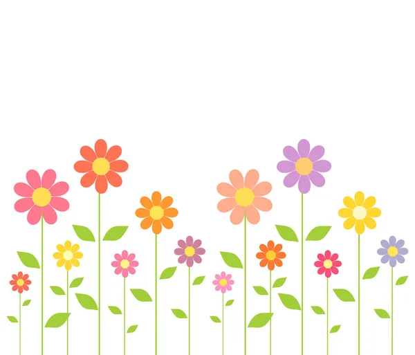 Spring colorful flowers growing — Stock Vector