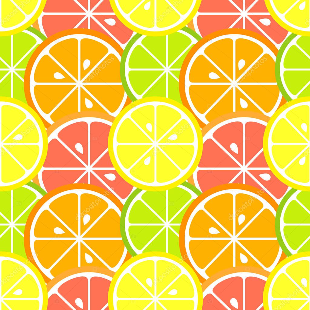 Citrus fruit seamless pattern