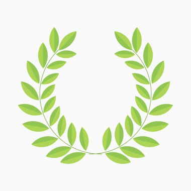 Yeşil defne yaprağı çelengi.