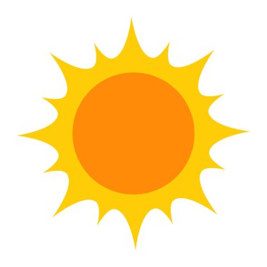 Parlak sarı güneş simgesi