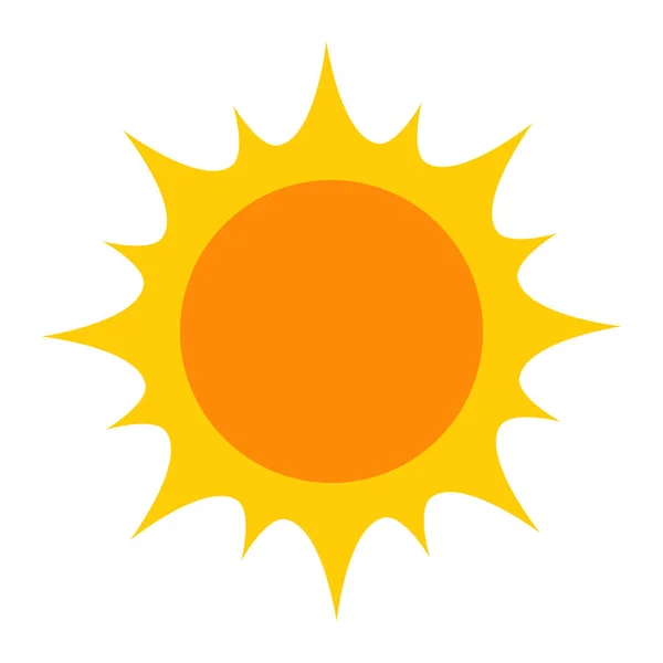 Bright yellow sun icon — Stock Vector