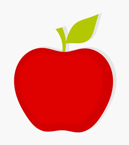 红苹果与绿叶. — 图库矢量图片