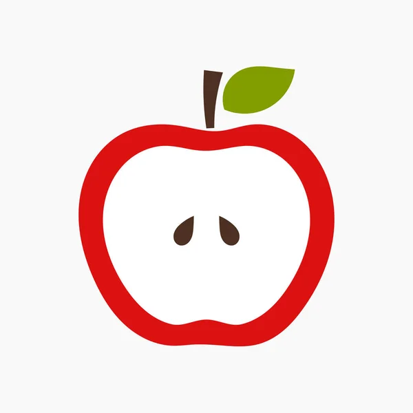 Половина яблока — стоковый вектор
