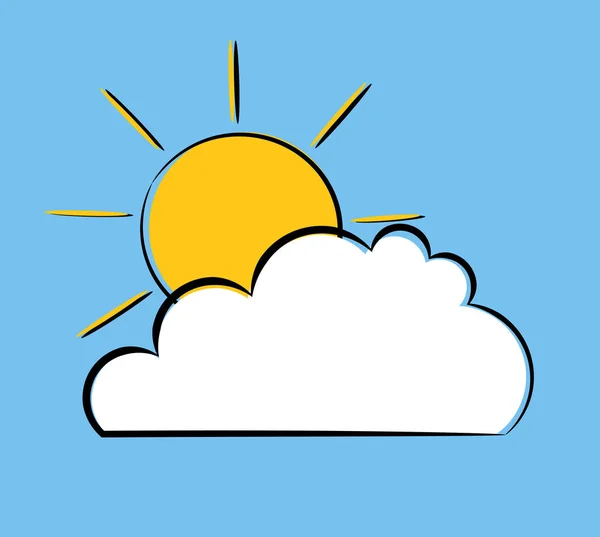 Sol detrás de la nube — Vector de stock