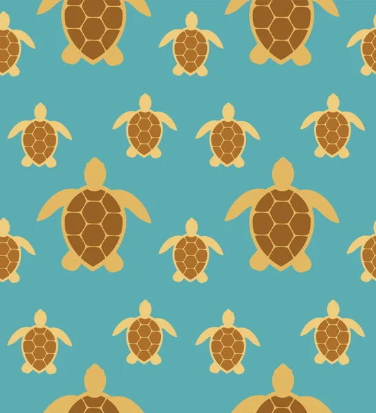 Sea turtles seamless pattern — Stock Vector