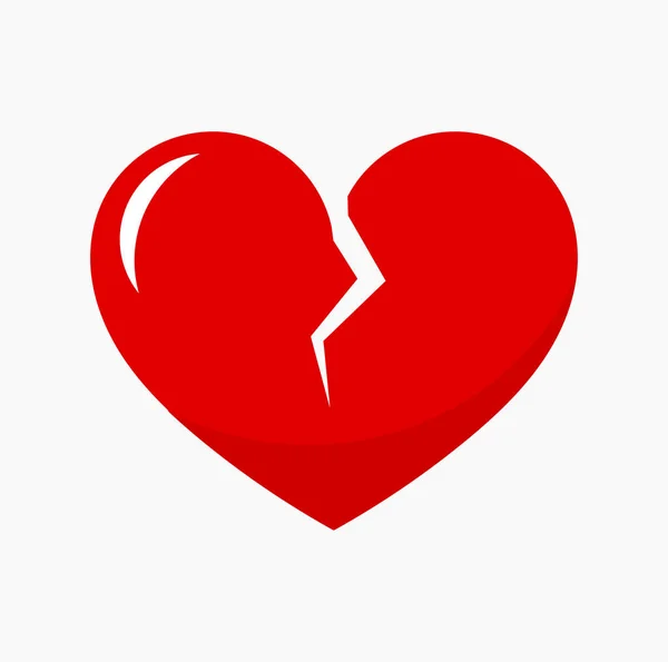 Red broken heart icon — Stock Vector