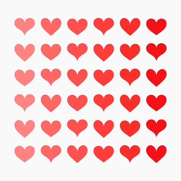Röda hjärtan samling — Stock vektor