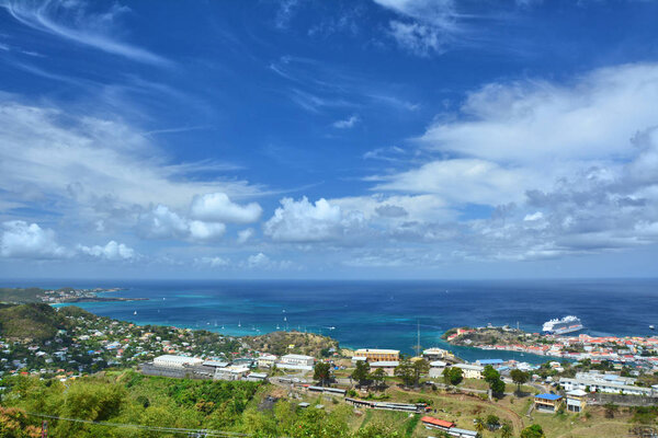 Aerial view of Grenada,