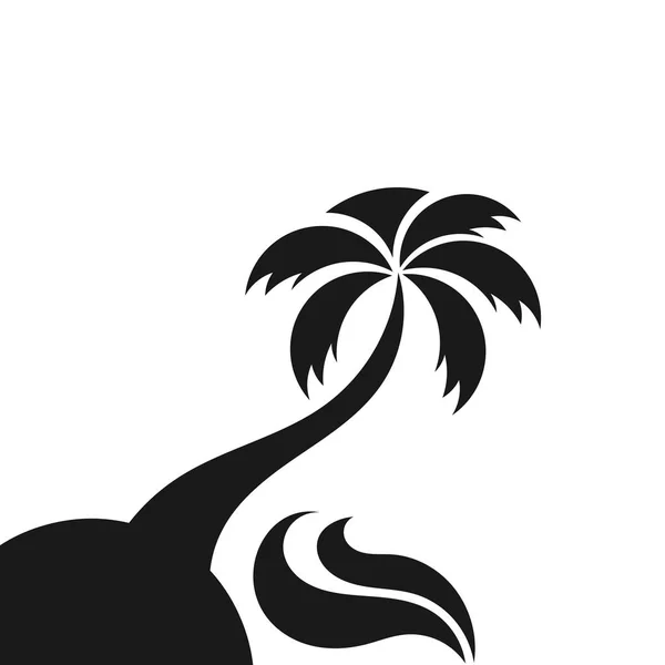 Пальма на острові і морська хвиля — стоковий вектор
