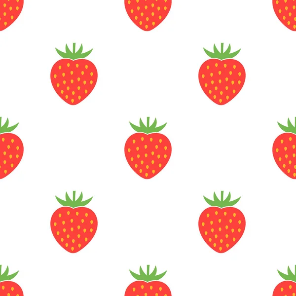 Fresas patrón sin costura — Vector de stock