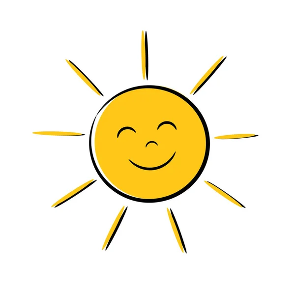 Happy sun icon — Stock Vector