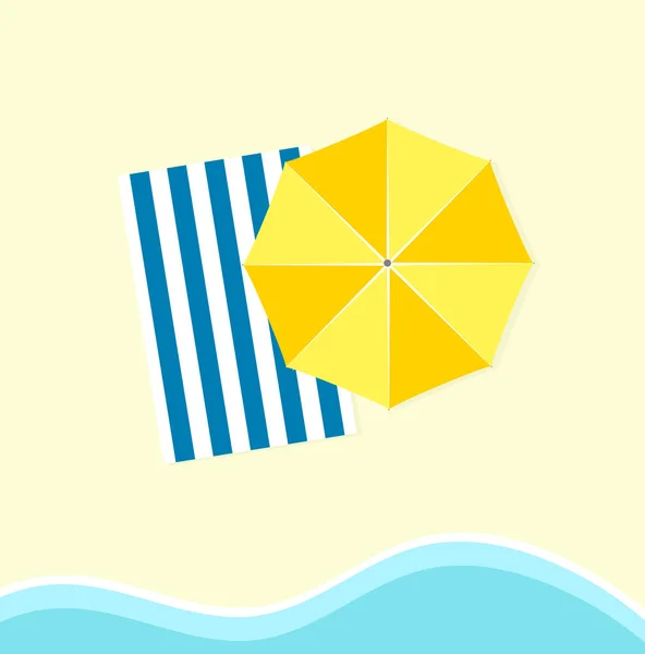 Parapluie et serviette de plage — Image vectorielle