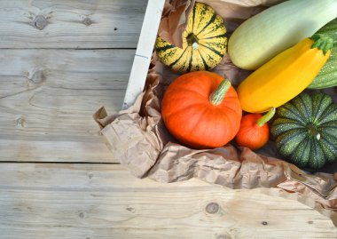 Kabaklar ve squashes kutusunda