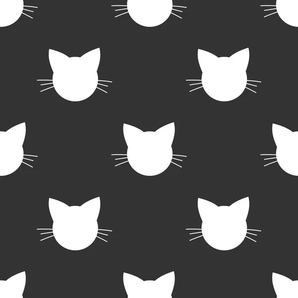 Cabeza de gato patrón sin costura . — Vector de stock