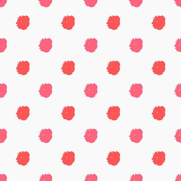 Patroon van de geschilderde polka dots rood — Stockvector